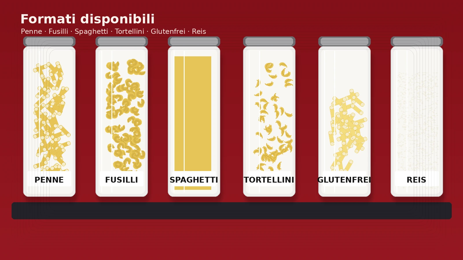 Formati di pasta disponibili